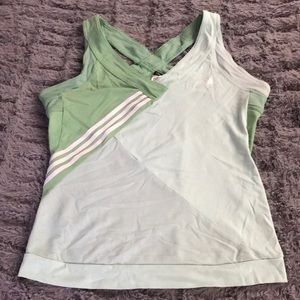 Adidas tennis top M lt green cross-back clima365